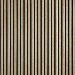 Panneau tasseaux bois 250 x 30 x 1,9 cm - décor chêne clair fond noir - 0,75m²-Decoon New