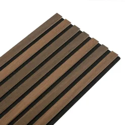 Panneau tasseaux bois 250 x 30 x 1cm - Lamelles chêne foncé véritable fond noir - 0,75m²-Decoon Sale