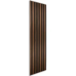 Panneau tasseaux bois 120 x 30 x 1cm - Lamelles chêne foncé véritable fond noir - 0,36m²-Decoon Outlet