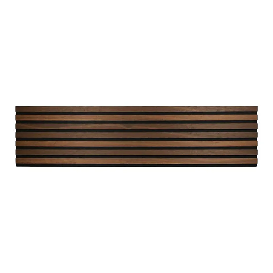 Panneau tasseaux bois 120 x 30 x 1cm - Lamelles chêne foncé véritable fond noir - 0,36m²-Decoon Outlet