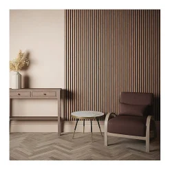 Panneaux Acoustiques Décoratifs en MDF Lot de 4, Noyer, 240x60cm-Kosmi New