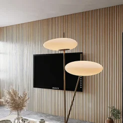 Panneaux Acoustiques Décoratifs en MDF Lot de 4, Chêne Blanc, 240x60cm-Kosmi Online