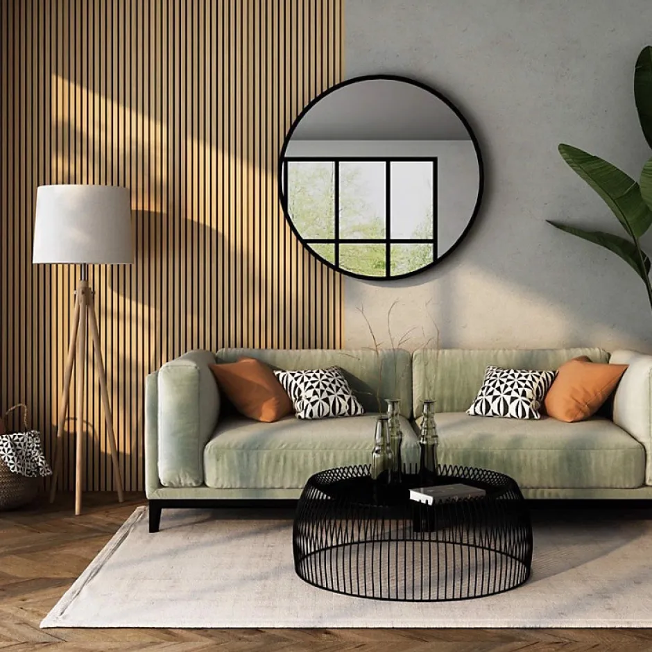 Panneaux Acoustiques Décoratifs en MDF Lot de 4, Chêne Blanc, 240x60cm-Kosmi Online