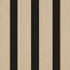 Ps Global Company Panneaux Acoustiques Décoratifs Chêne Feutrine Noir 240 x 60 x 2,1 cm Lot de 2