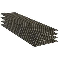 Acupanel Panneaux Acoustiques Décoratifs Noir Mat Feutrine 240 x 60 x 1,1 cm Lot de 4