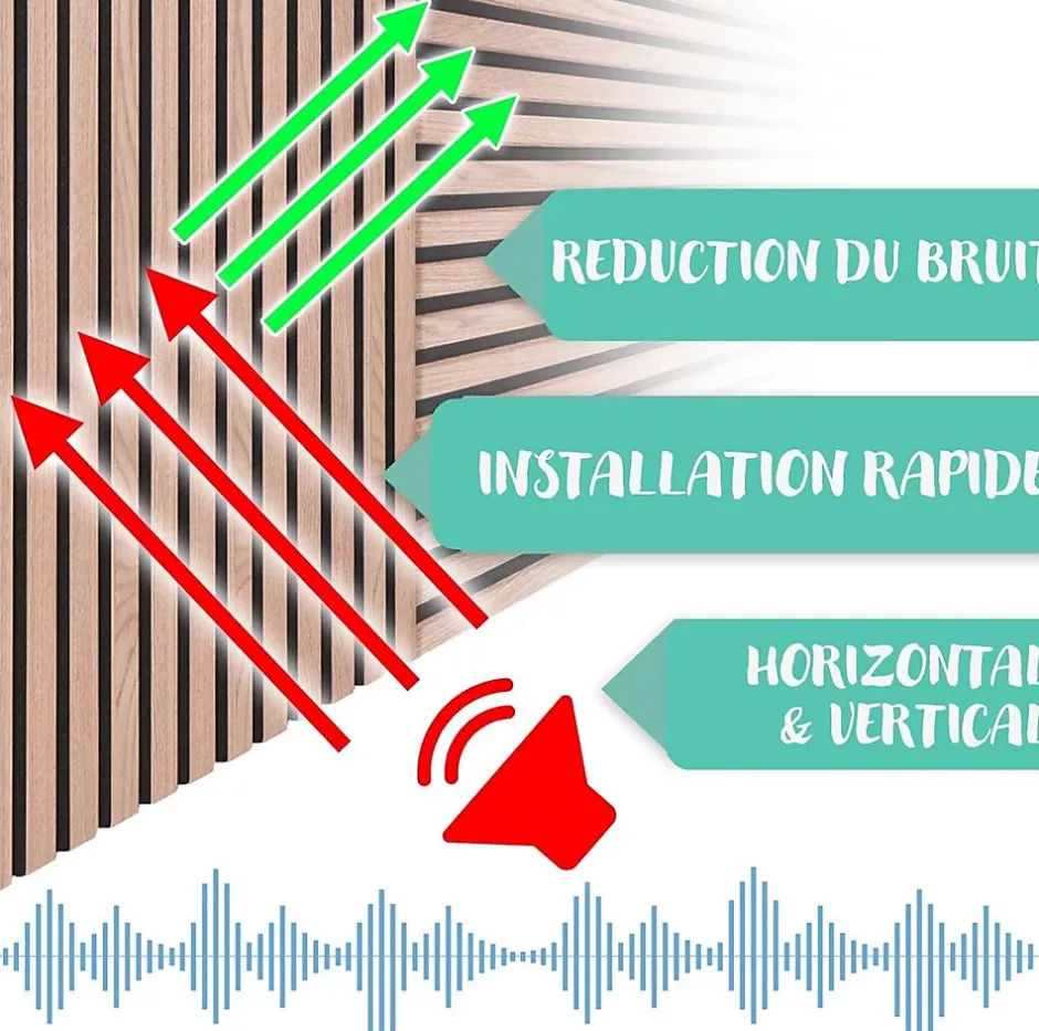 Floordirekt Panneaux acoustiques en aspect bois, 1 Pièce, 60 x 60 cm, Red Oak