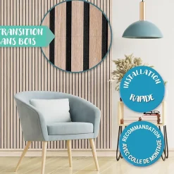 Floordirekt Panneaux acoustiques en aspect bois, 1 Pièce, 60 x 60 cm, Red Oak