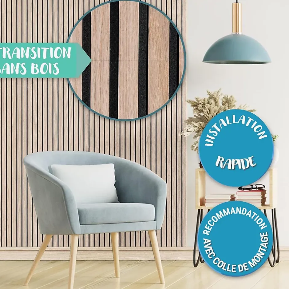 Floordirekt Panneaux acoustiques en aspect bois, 1 Pièce, 60 x 60 cm, Red Oak