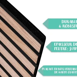 Panneaux acoustiques en aspect bois, 1 Pièce, 118 x 60 cm, Red Oak-Floordirekt Discount