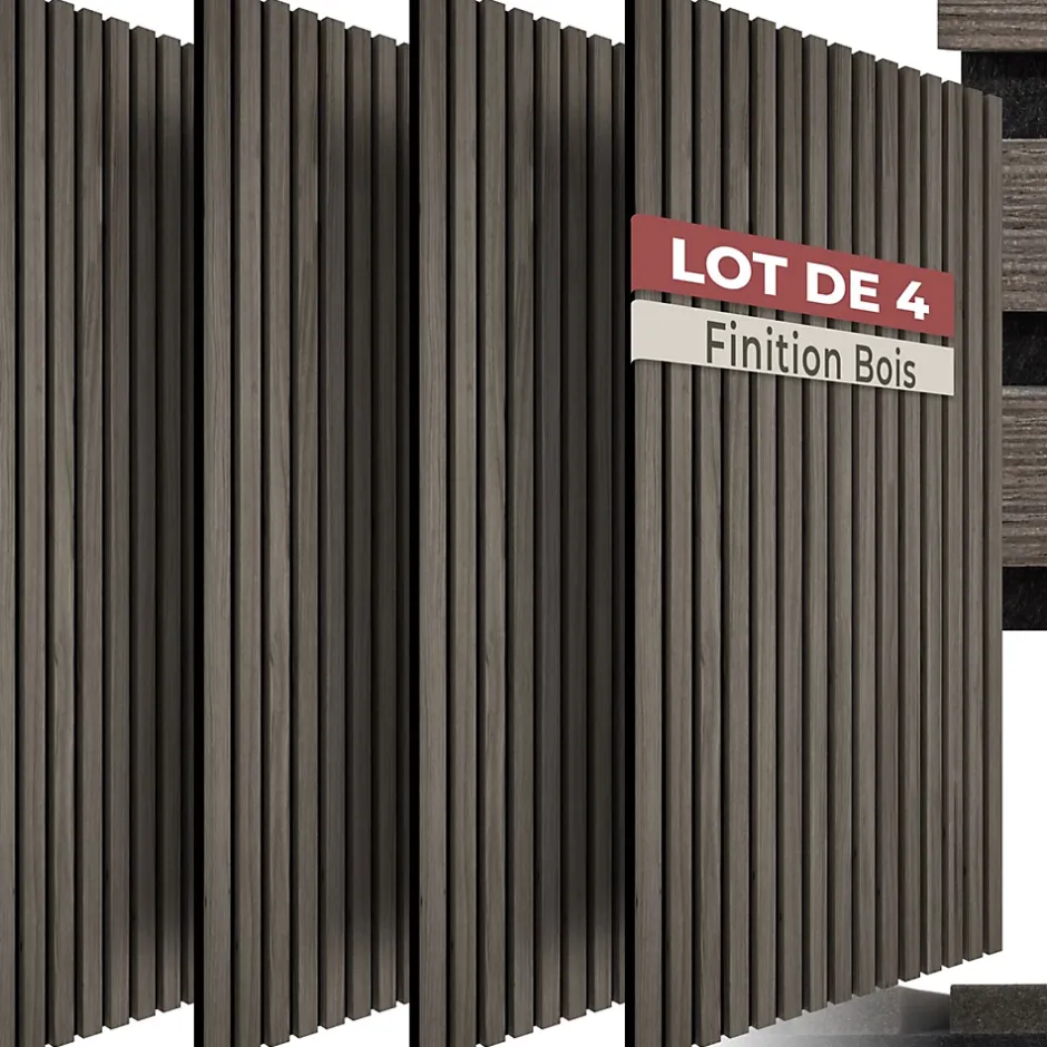 Tectake Panneaux acoustiques modernes aspect bois en MDF 120 x 60 x 2,1 cm