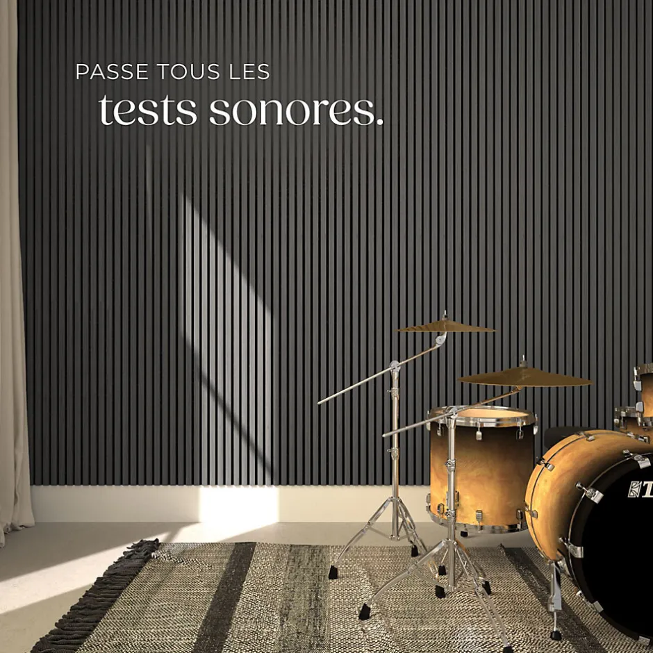 Tectake Panneaux acoustiques modernes aspect bois en MDF 120 x 60 x 2,1 cm