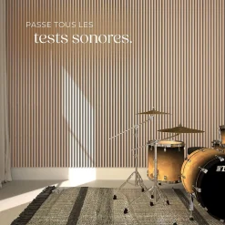 Panneaux acoustiques modernes aspect bois en MDF 120 x 60 x 2,1 cm-Tectake