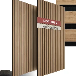 Tectake Panneaux acoustiques modernes aspect bois en MDF 120 x 60 x 2,1 cm