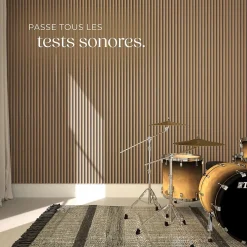 Tectake Panneaux acoustiques modernes aspect bois en MDF 120 x 60 x 2,1 cm