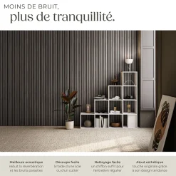 Tectake Panneaux acoustiques modernes aspect bois en MDF 120 x 60 x 2,1 cm