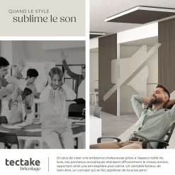 Tectake Panneaux acoustiques modernes aspect bois en MDF 120 x 60 x 2,1 cm