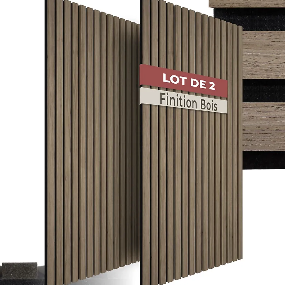 Panneaux acoustiques modernes aspect bois en MDF 120 x 60 x 2,1 cm-Tectake Outlet