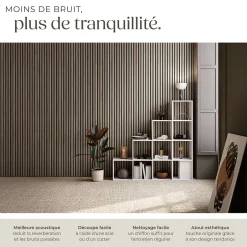 Panneaux acoustiques modernes aspect bois en MDF 120 x 60 x 2,1 cm-Tectake Outlet