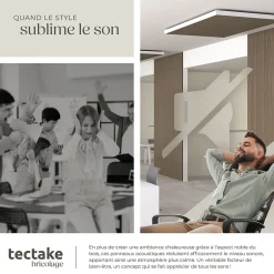 Panneaux acoustiques modernes aspect bois en MDF 120 x 60 x 2,1 cm-Tectake Outlet