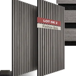 Panneaux acoustiques modernes aspect bois en MDF 120 x 60 x 2,1 cm-Tectake Hot