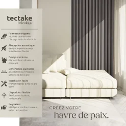 Panneaux acoustiques modernes aspect bois en MDF 120 x 60 x 2,1 cm-Tectake Hot