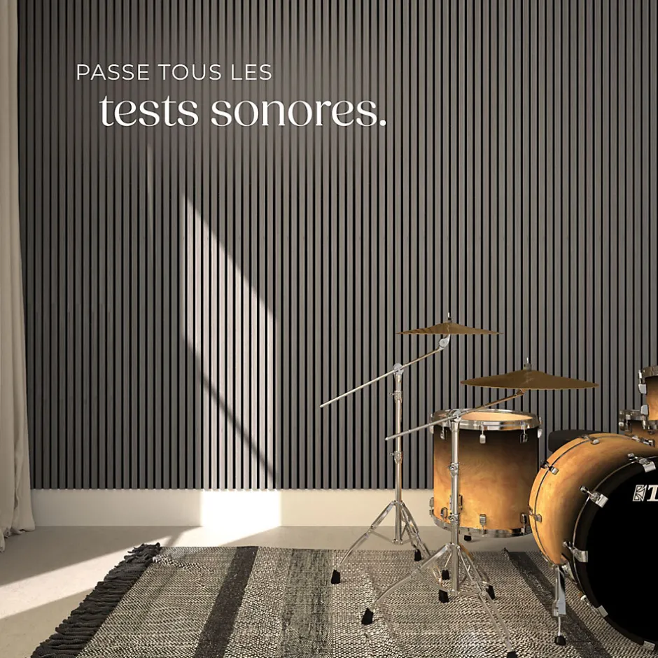 Panneaux acoustiques modernes aspect bois en MDF 120 x 60 x 2,1 cm-Tectake Hot