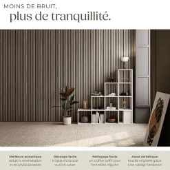 Tectake Panneaux acoustiques modernes aspect bois en MDF 120 x 60 x 2,1 cm