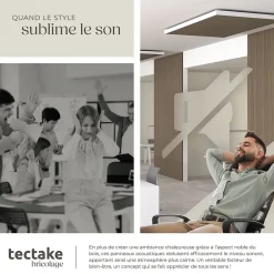 Tectake Panneaux acoustiques modernes aspect bois en MDF 120 x 60 x 2,1 cm