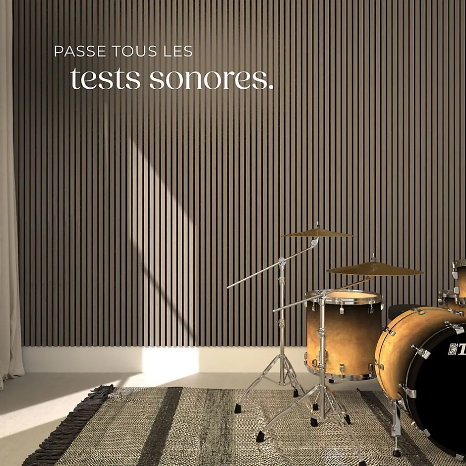 Tectake Panneaux acoustiques modernes aspect bois en MDF 120 x 60 x 2,1 cm