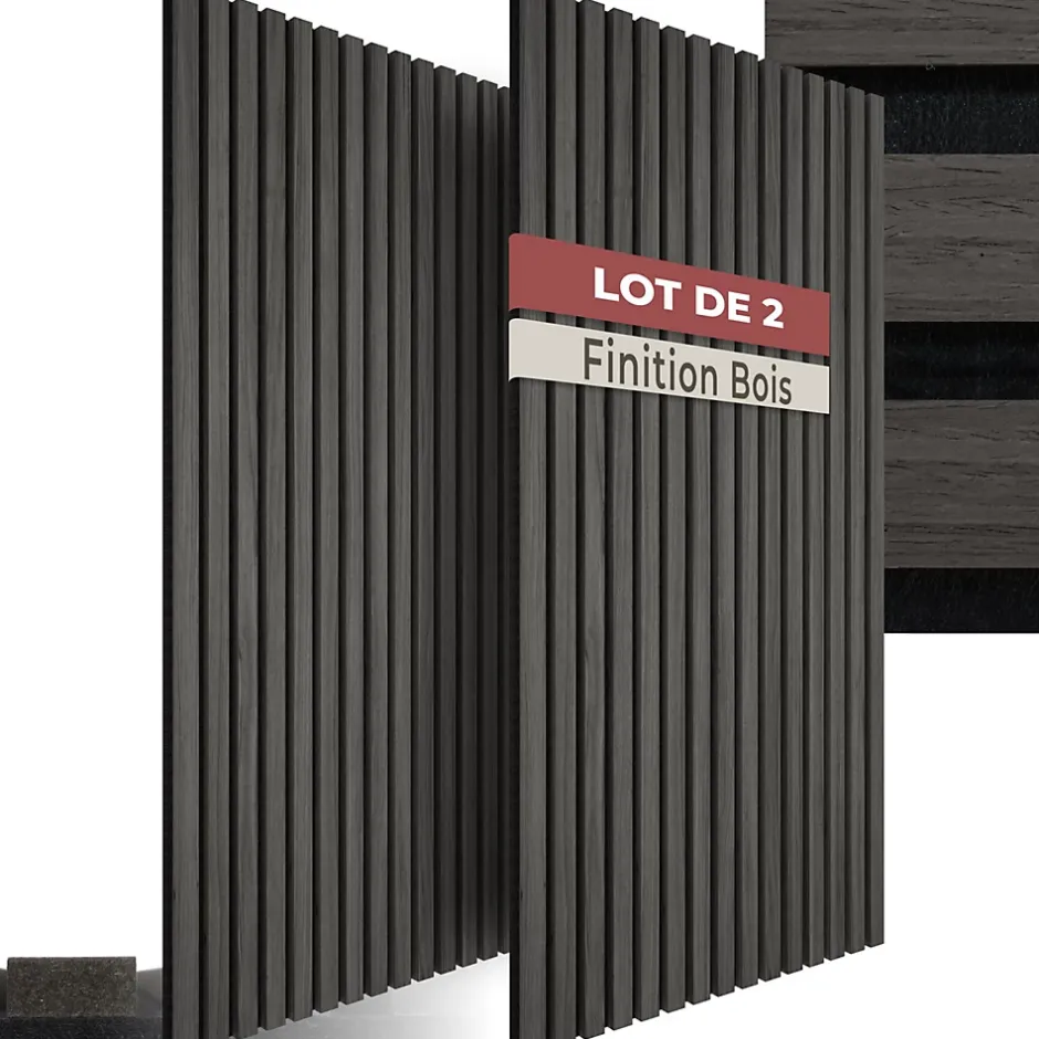 Panneaux acoustiques modernes aspect bois en MDF 120 x 60 x 2,1 cm-Tectake Discount