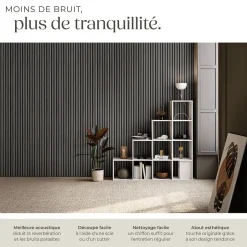 Panneaux acoustiques modernes aspect bois en MDF 120 x 60 x 2,1 cm-Tectake Discount