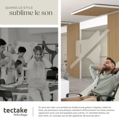 Panneaux acoustiques modernes aspect bois en MDF 120 x 60 x 2,1 cm-Tectake Discount