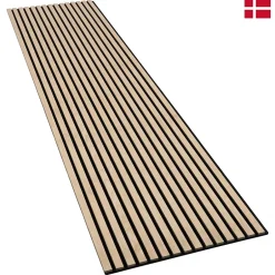 Nordic Acoustics Panneaux acoustiques PREMIUM en placage bois chene naturel sur MDF noir 240x60 cm