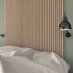 Nordic Acoustics Panneaux acoustiques PREMIUM en placage bois chene naturel sur MDF noir 240x60 cm