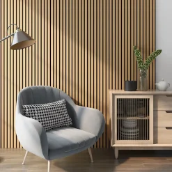 Neu.Holz Panneaux acoustiques Vang lot de 12 panneaux effet chêne foncé