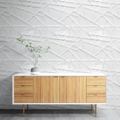 Deccart Panneaux de plafond et panneaux muraux Decoratif 3D Line Blanc 2m² / 8pièces