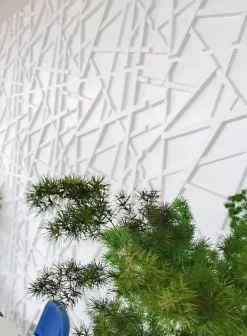 Deccart Panneaux de plafond et panneaux muraux Decoratif 3D Line Blanc 2m² / 8pièces