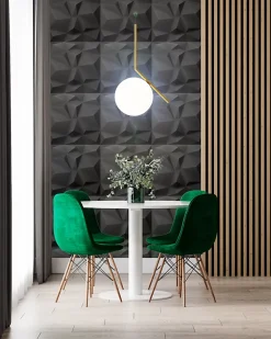 Deccart Panneaux de plafond et panneaux muraux Decoratif 3D Bursztyn Noir 5m² / 20pièces