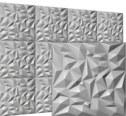 Deccart Panneaux de plafond et panneaux muraux Decoratif 3D Ametyst Gris 12m² / 48pièces