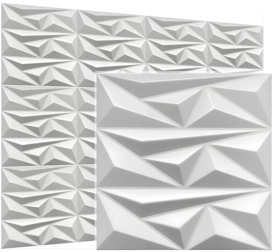Panneaux de plafond et panneaux muraux Decoratif 3D Topaz Blanc 8m² / 32pièces-Deccart