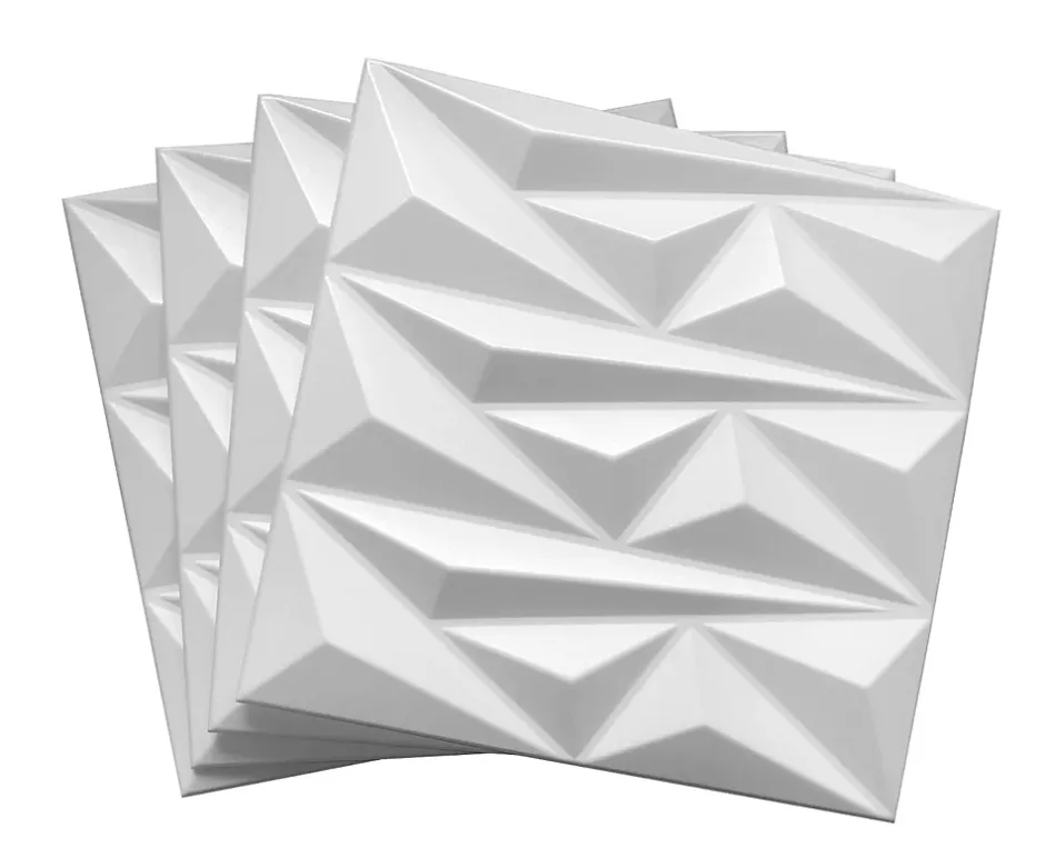 Panneaux de plafond et panneaux muraux Decoratif 3D Topaz Blanc 8m² / 32pièces-Deccart