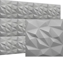 Deccart Panneaux de plafond et panneaux muraux Decoratif 3D Brylant Gris 8m² / 32pièces