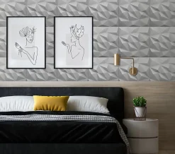 Deccart Panneaux de plafond et panneaux muraux Decoratif 3D Brylant Gris 8m² / 32pièces