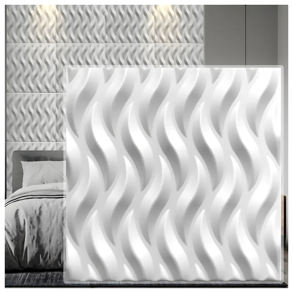 Panneaux de plafond et panneaux muraux Decoratif 3D Ogien Blanc 2m² / 8pièces-Deccart