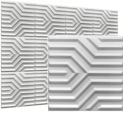 Deccart Panneaux de plafond et panneaux muraux Decoratif 3D Zygzak Blanc 12m² / 48pièces