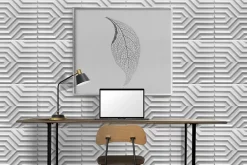 Deccart Panneaux de plafond et panneaux muraux Decoratif 3D Zygzak Blanc 12m² / 48pièces