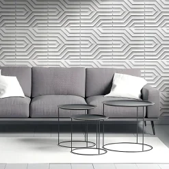 Deccart Panneaux de plafond et panneaux muraux Decoratif 3D Zygzak Blanc 12m² / 48pièces