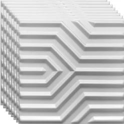 Deccart Panneaux de plafond et panneaux muraux Decoratif 3D Zygzak Blanc 12m² / 48pièces