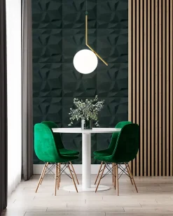 Deccart Panneaux de plafond et panneaux muraux 3D Bursztyn Vert 8m²/ 32pièces