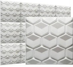 Deccart Panneaux de plafond et panneaux muraux Decoratif 3D Honey Blanc 12m² / 48pièces